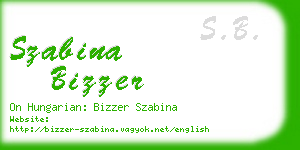 szabina bizzer business card